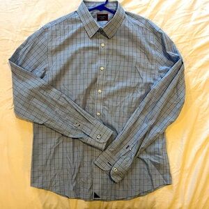 Untuckit light blue plaid Slim Fit Wrinkle Free